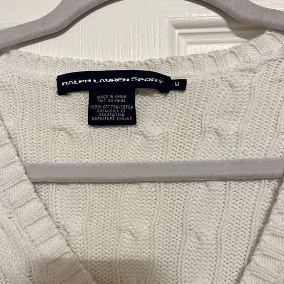 Ralph Lauren Sport Cable Knit V neck Sweater - Picture 3 of 5